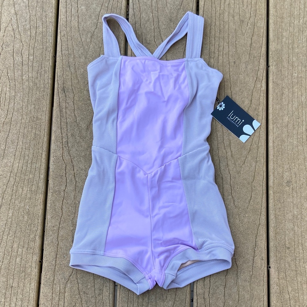 Lumi Dancewear Kids Leotard, Biketard, Light Purple Size Youth Medium